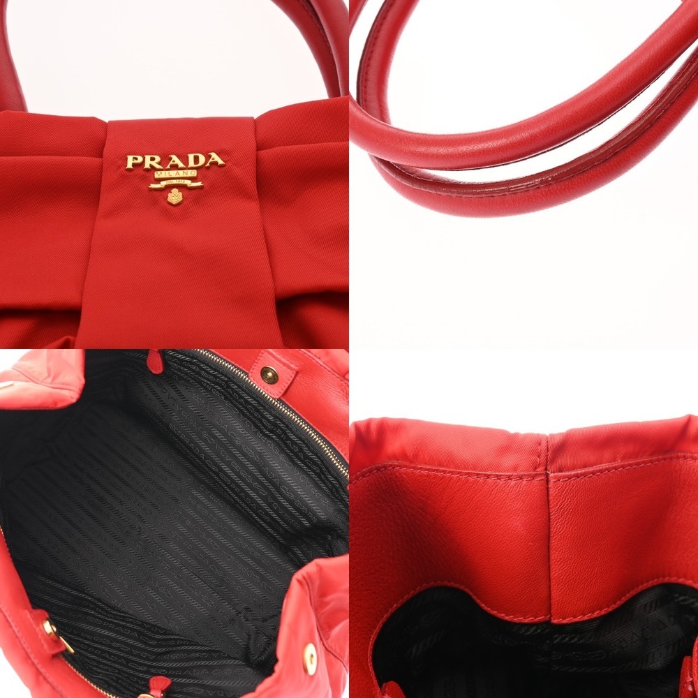 Prada Rion Handbag Red Bow - Picture 8 of 10